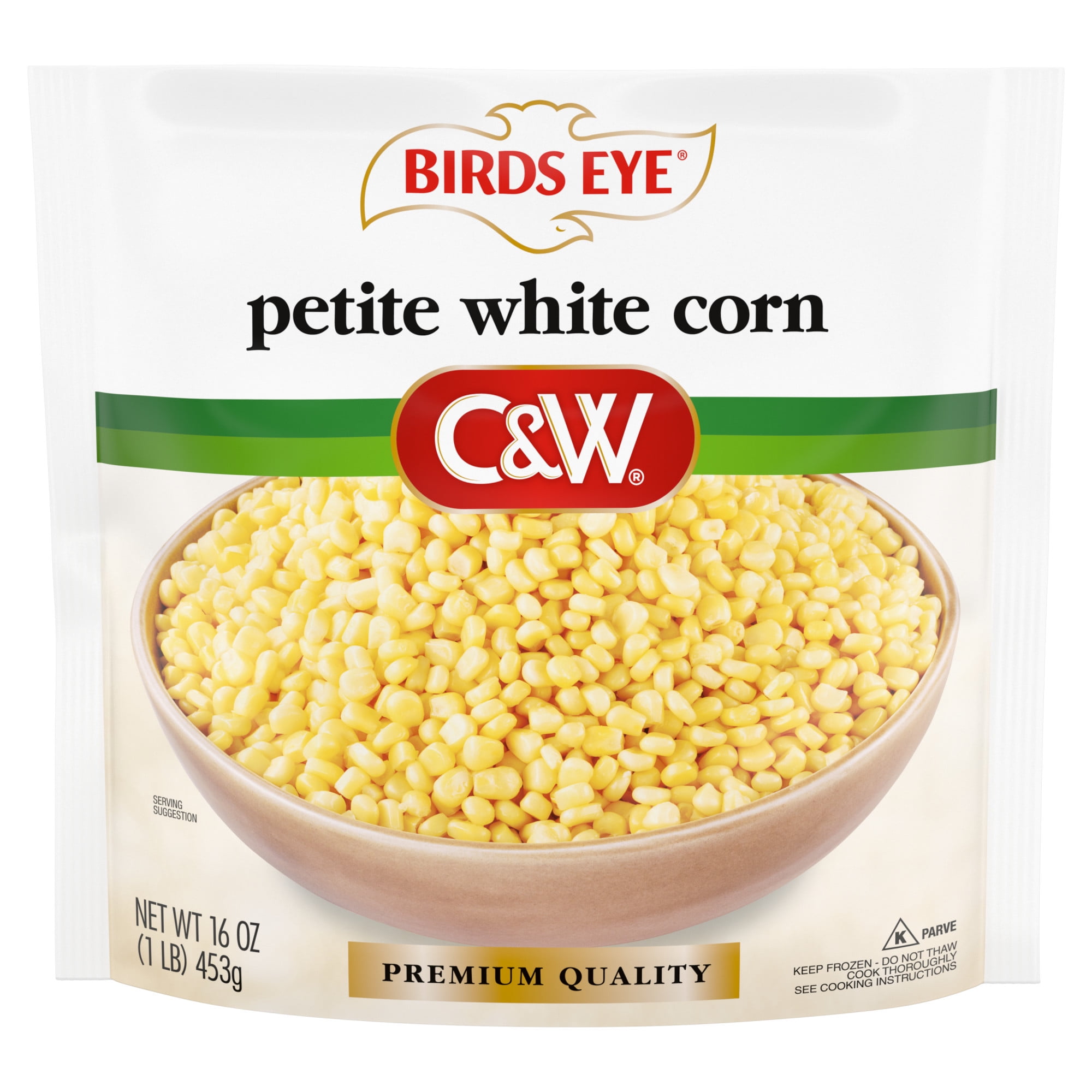 Birds Eye C&W Premium Quality Petite White Corn, Frozen Corn, 16 oz (Frozen)