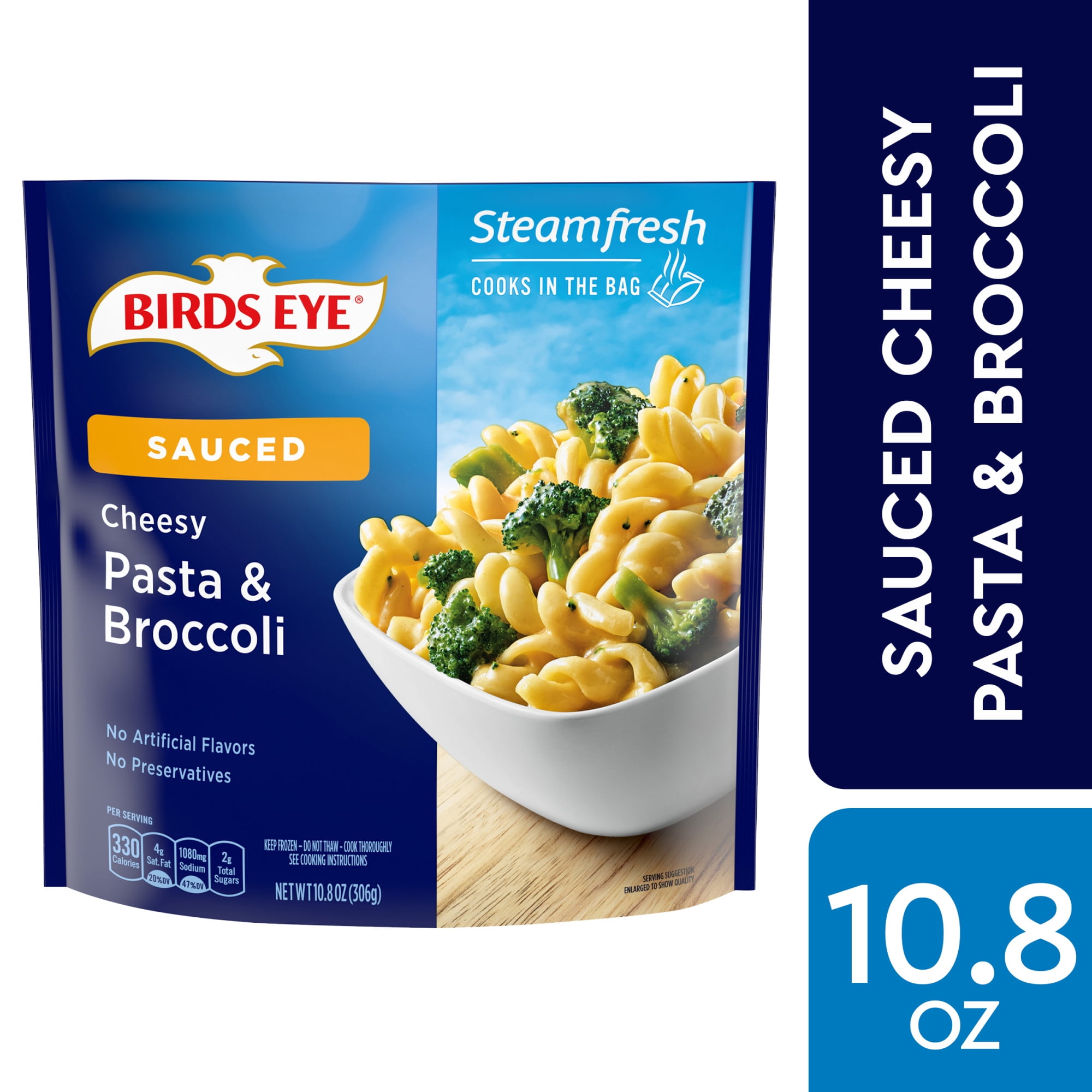 Birds Eye Steamfresh Sauced Cheesy Pasta & Broccoli, Frozen Sides, 10.8 ...