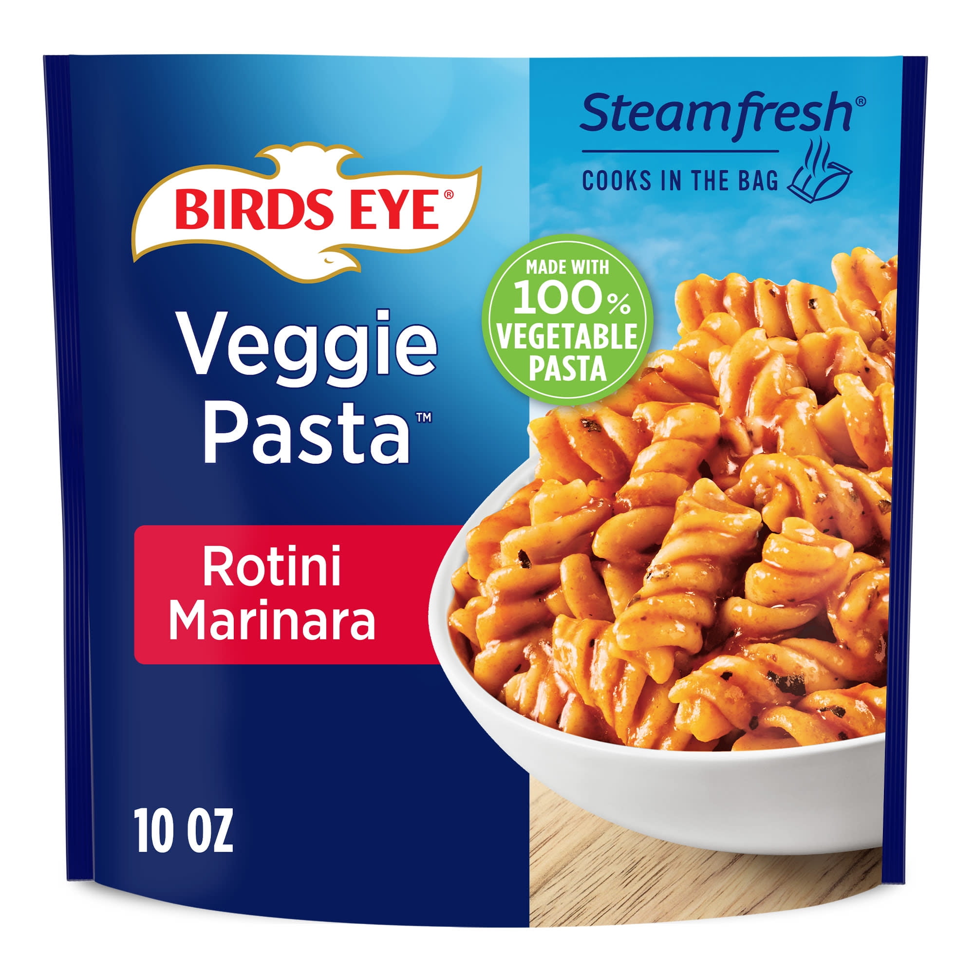 Birds Eye Veggie Pasta Rotini with Marinara Sauce, Frozen Side, 10 oz Bag (Frozen)