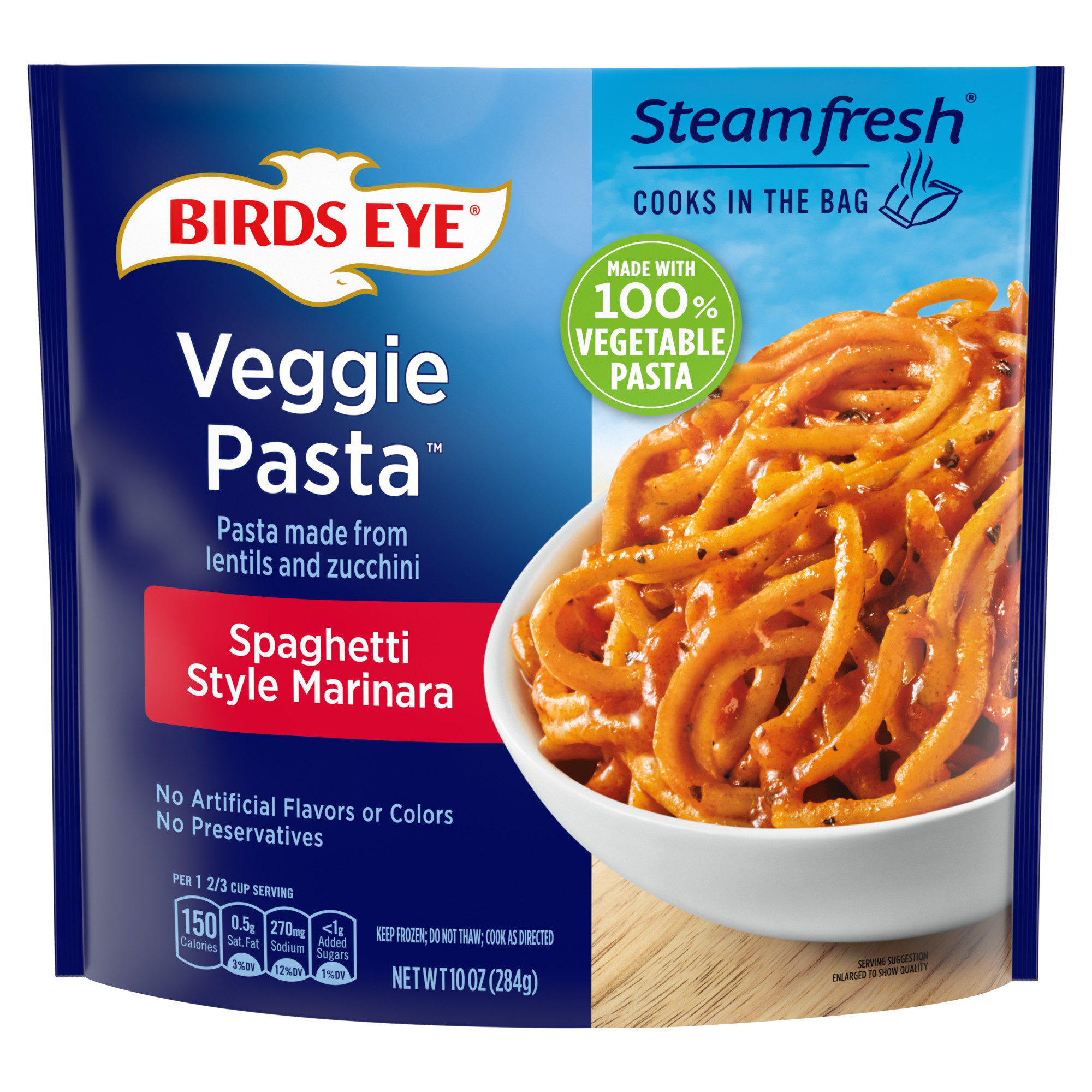 Birds Eye Veggie Pasta Spaghetti Style Marinara, Frozen Side, 10 oz Bag