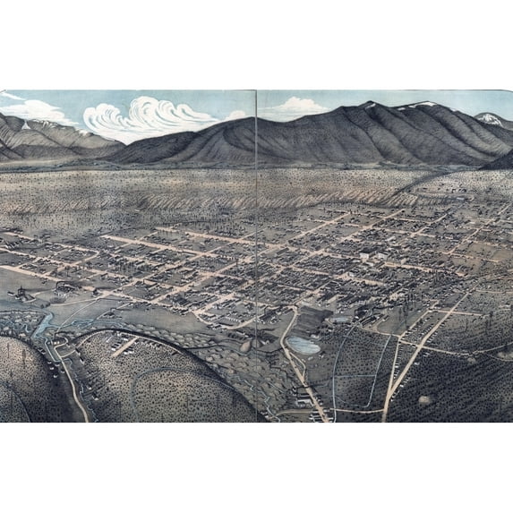 Birds Eye View Of Leadville History (24 x 18)