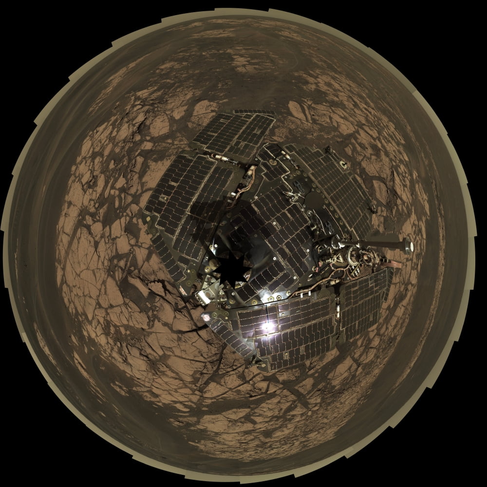Birds-Eye View of Opportunity at Erebus on planet Mars Canvas Art - Stocktrek Images (29 x 29)