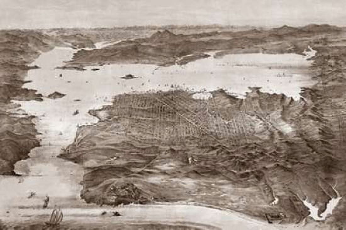 Birds-Eye View of San Francisco Canvas Art - Vintage San Francisco (20 x 28)