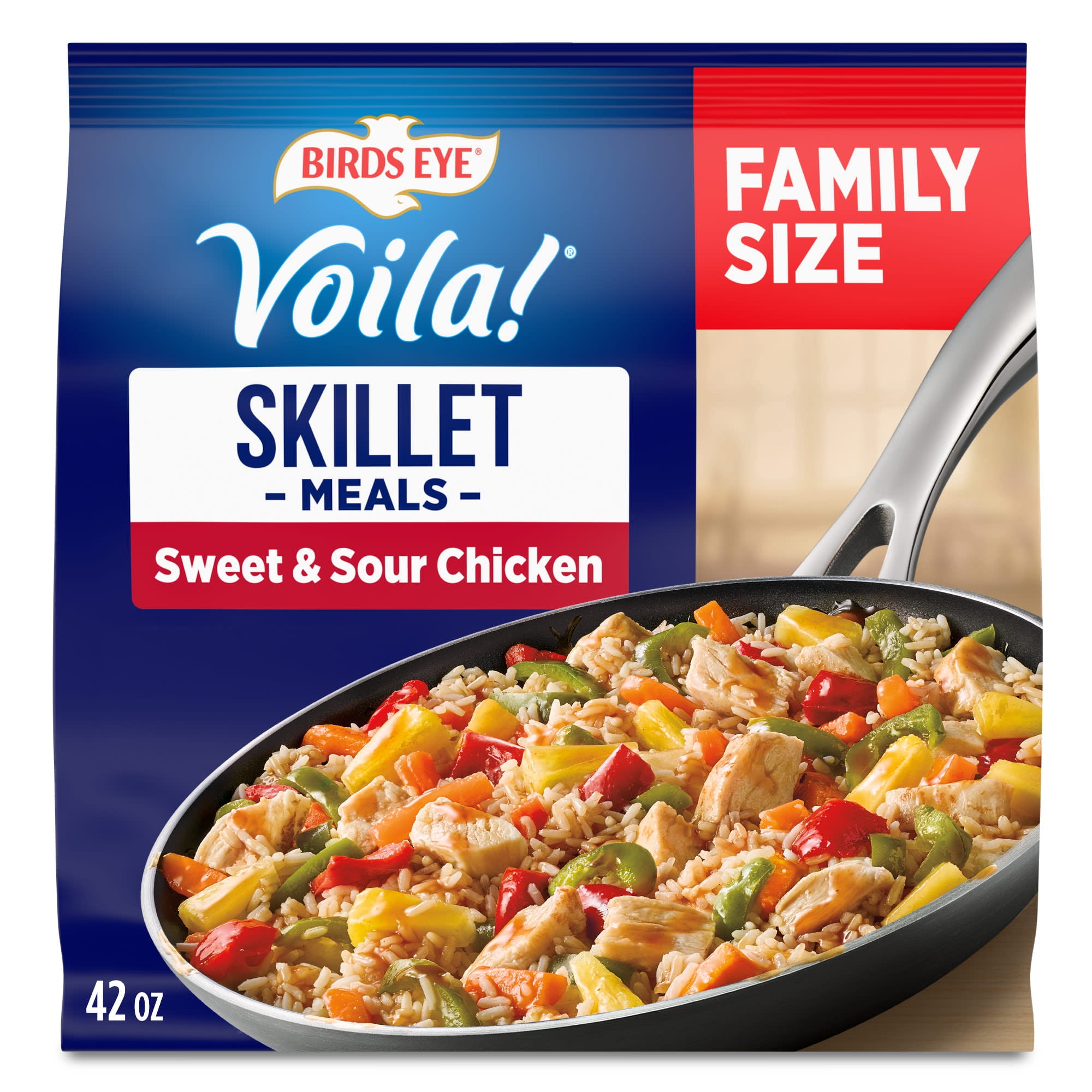 Birds Eye Voila! Sweet & Sour Chicken Skillet Meals, Frozen Meal, 42 oz. Family Size Bag