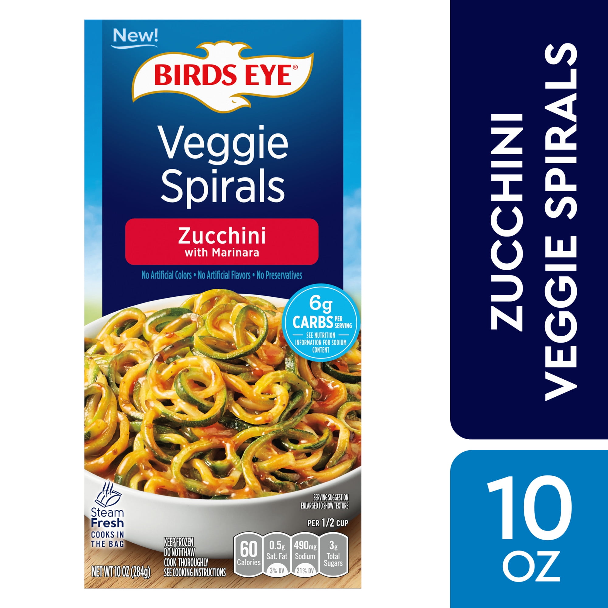 Birds Eye Zucchini with Marinara Veggie Spirals, Frozen, 10 oz