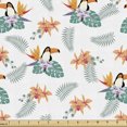 thumbnail image 1 of Ambesonne Birds Fabric by the Yard Upholstery, Foxwood and Orchid Flowers, 10 Yards, Multicolor, 1 of 4