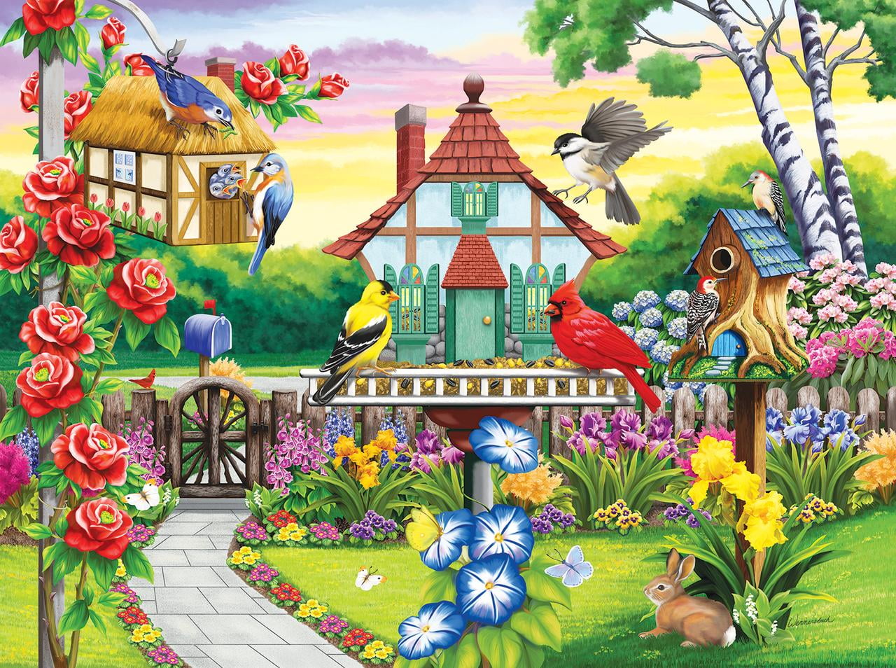 Birds Favorite Garden Jigsaw Puzzle - Walmart.com