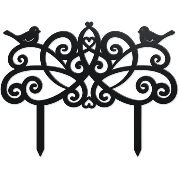 Birds Fence Silhouette Garden Stakes Decor Metal Birds Fence Gifts Stakes Statues Ornaments for Yard Art Black Silhouette Yard Outside Decor for Backyard Lawn Patio Outdoor 14.2x11Inch