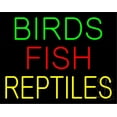thumbnail image 1 of Birds Fish Reptiles LED Neon Sign 24" Tall x 31" Wide - inches Black Square Cut Acrylic Backing, with Dimmer - Premium built indoor Sign for Club, Home décor, Event, Workshop, Storefront., 1 of 7