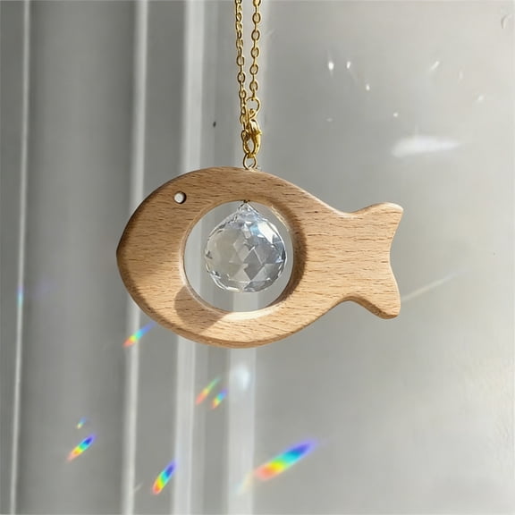 Birds and Fish Sunlight Catcher Crystal Ball Decor with Rainbow Scattering Patterns, High-Quality Glass Crystal Prism Pendant for Home, Office, Garden, and Wedding Decorations MulticolorA