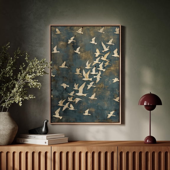 Birds Flight Wall Art Minimalist Bird Silhouette Vintage Nature Neutral Wildlife Home Decor