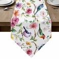 thumbnail image 1 of Birds Floral Table Runner Linen Burlap Table Runner 60 Inches Long Spring Flowers Pastoral Tree Branch Dresser Scarves for Kitchen Island Coffee Dining Party Wedding Banquet Holiday Decor 13"x60", 1 of 8