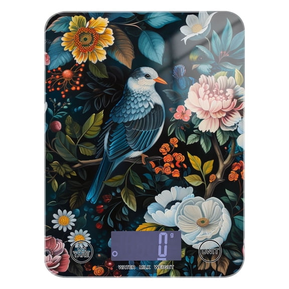 Birds Flowers Food Scale Digital Kitchen Scale Waterproof Grams Ounces lbs for Weight Loss