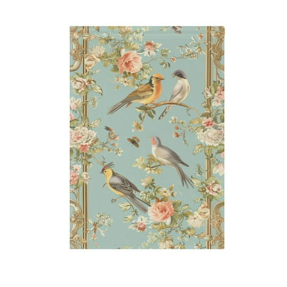 Birds Flowers Frame Garden Flag 12"x18" Double-Sided Yard Flags for Outside Outdoor All Seasonal Decoration