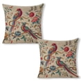 thumbnail image 1 of Birds, Flowers Linen toss pillowcase decoration pillowcase gifting preferred 20x20 inch cushion cover 2 sets sofa pillowcase sofa bedroom living room car, 1 of 8