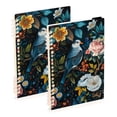 thumbnail image 1 of Birds Flowers Ring Binder Notebook Journey Note Diary College Ruled Spiral Notebook Study Loose Leaf Paper A5 60 Pages, 1 of 8