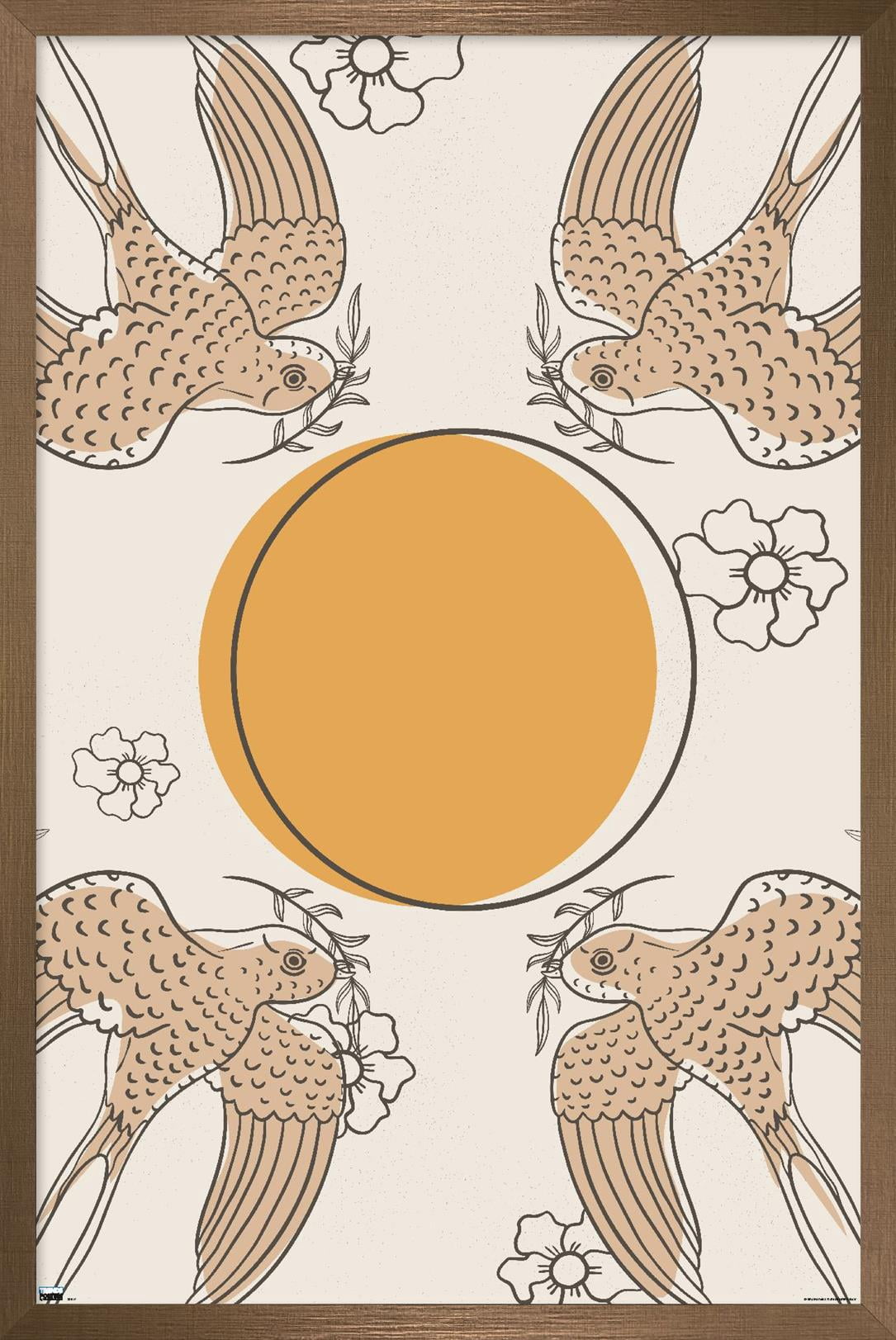 Birds Fly To The Sun Wall Poster, 22.375" x 34" Framed