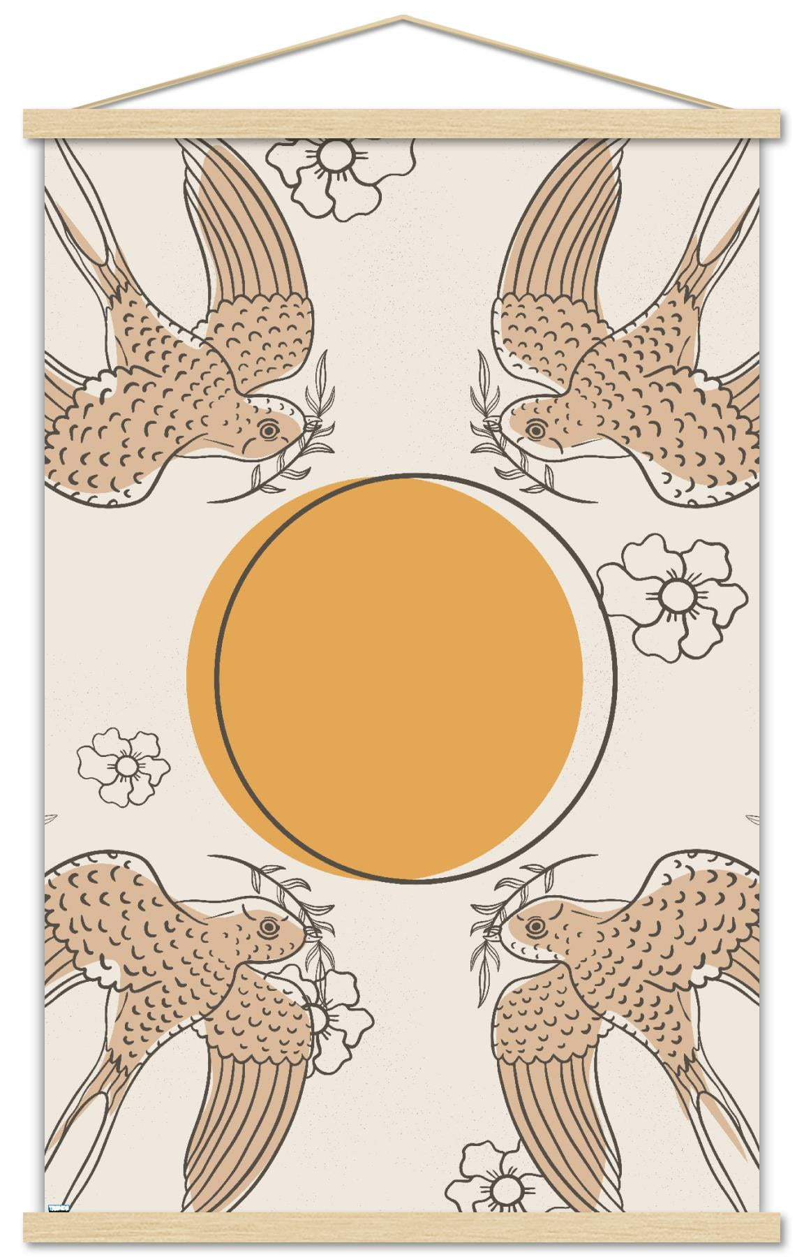 Birds Fly To The Sun Wall Poster with Magnetic Frame, 22.375" x 34"