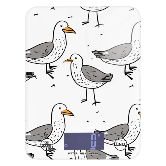 Birds Full Food Scale Digital Kitchen Scale Waterproof Tempered Glass Tare Function 11 lb for Baking Cooking Meal Prep