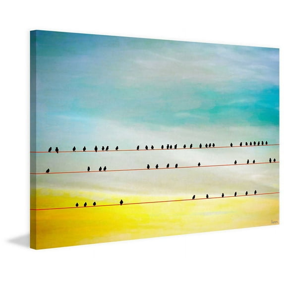 Birds Hangin by Parvez Taj Painting Print on Wrapped Canvas