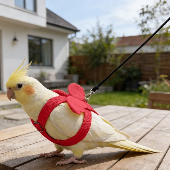 Birds Harness And Leash Flight Harness Vest Outdoor Activity Training For Flight And Leash