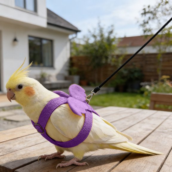 Birds Harness And Leash Flight Harness Vest Outdoor Activity Training For Flight And Leash