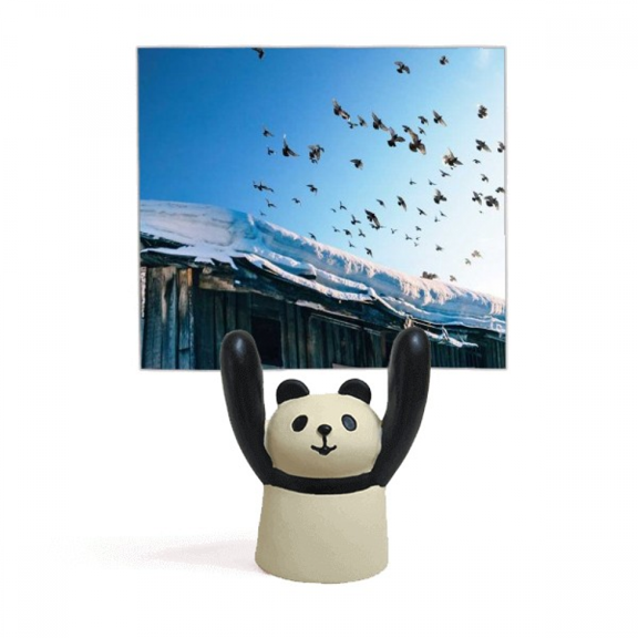 Birds House White Snow Sky Memo Holder Cartoon Animal Panda Stand Decoration