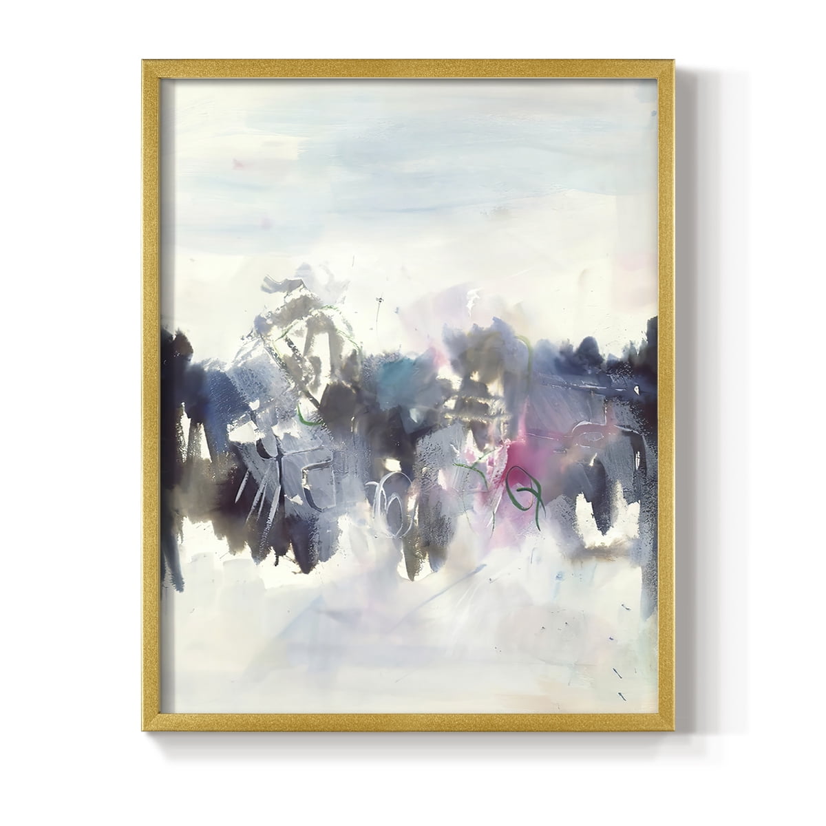 Birds II Framed Print in Gold Solid Wood Framed Print No Nail Hanging