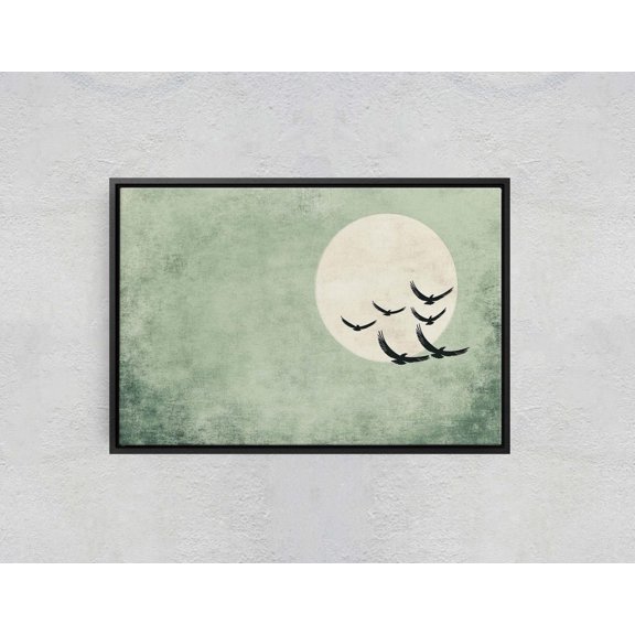 Birds In Flight Bird Sky Light Green Pastel Wall Decor Unframed Paper Print
