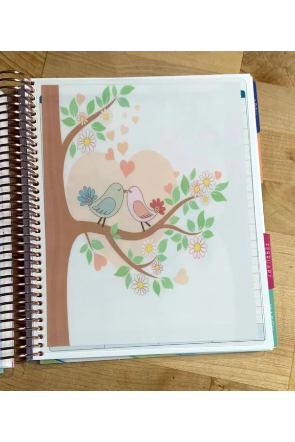 Birds In Love In A Tree Dashboard Made For Use With Erin Condren Life Planner