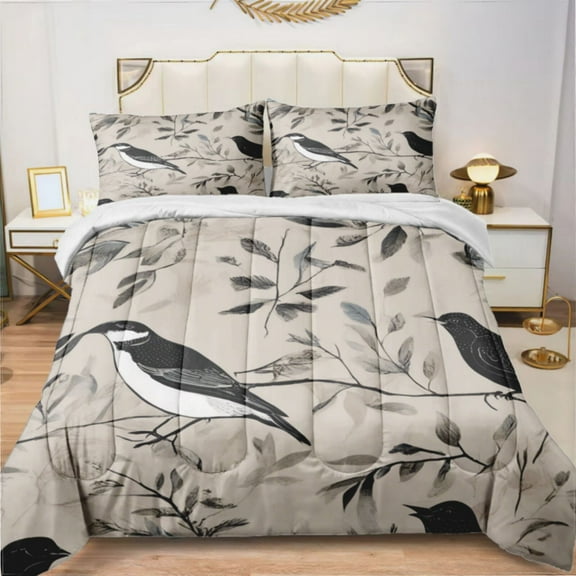 Birds In The Forest Comforter Set Bedding Set Duvet Set Set 3pcs Twin Size
