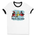 thumbnail image 1 of Birds It's Cold Outside Ringer Tee Shirt Unisex Large White/Black, 1 of 5