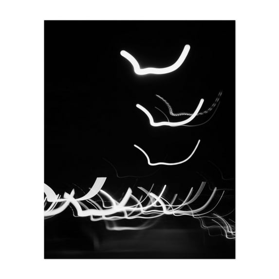 Birds of Light - Athens Greece Photography Abstract Black and White Minimalist Nightlife Modern Art Psychedelic Geometric Unframed Wall Art Print 24 x 30 inches