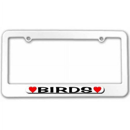 Birds Love with Hearts License Plate Tag Frame, Multiple Colors