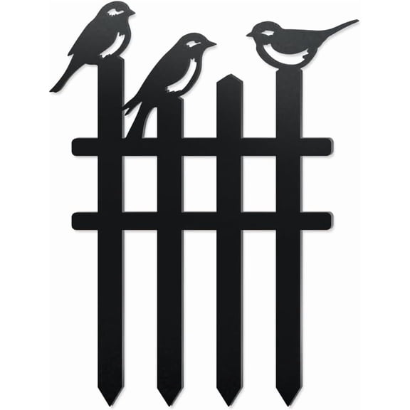 Birds Metal Decorative Garden Stakes Funny Bird on Fence Metal Outdoor Statues Weatherproof Garden Decoration Ornament Gifts Animal Outdoor Yard Decor for Backyard Pathway Patio Lawn Walkways for DIY