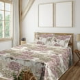 thumbnail image 1 of Ambesonne Birds and Nature Fitted & Flat Sheet with Shams 4 Pcs Set, Hummingbirds Flora, Queen, Pastel Yellow Pale Pink, 1 of 5