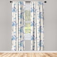 thumbnail image 1 of Birds and Nature Window Curtains, Springtime Inspired Winged Animal Illustration With Flowers Art, Lightweight Decor 2-Panel Set with Rod Pocket, Pair of - 28"x95", Off White Ceil Blue, by Ambesonne, 1 of 3