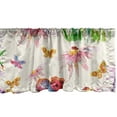 thumbnail image 1 of Birds and Nature Window Valance, Aquarelle Sparrow Moth and Floral Boho Pattern Spring Print, Curtain Valance for Kitchen Bedroom with Rod Pocket, 54" X 18", Pale Fuchsia Fern Green, by Ambesonne, 1 of 2