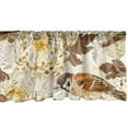 thumbnail image 1 of Birds and Nature Window Valance, Nature Vibes Asian Chrysanthemum Pattern and Winged Animals Art, Curtain Valance for Kitchen Bedroom with Rod Pocket, 54" X 18", Amber Cream Chocolate, by Ambesonne, 1 of 2