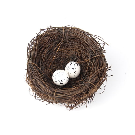 Birds Nest Easter Rattan Nest Decorating, Artificial Natural Bird Nest Kit for Easter Crafts Home Garden Decor Wedding Party Decor Easter Decor(C)