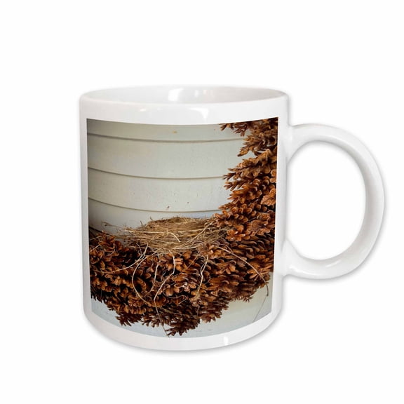 3drose, Birds Nest Pinecone Wreath, 11oz Mug