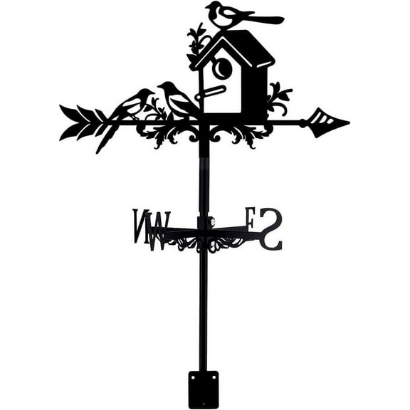Birds Nest Weathervane Animal Iron Wind Vane Roof Garden Direction Sign Outdoor Farmhouse Decoration Wind Measuring Tool DIY Making