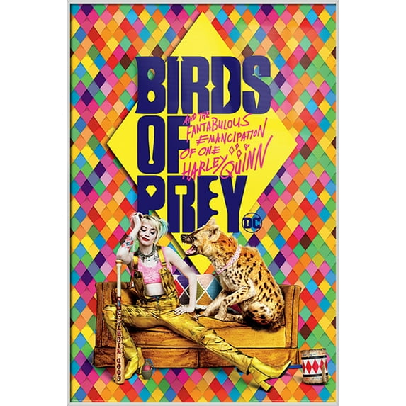 Birds Of Prey - Framed Movie Poster (Harley Quinn's Hyena) (Size: 24" X 36") (Shiny White Aluminum Frame)