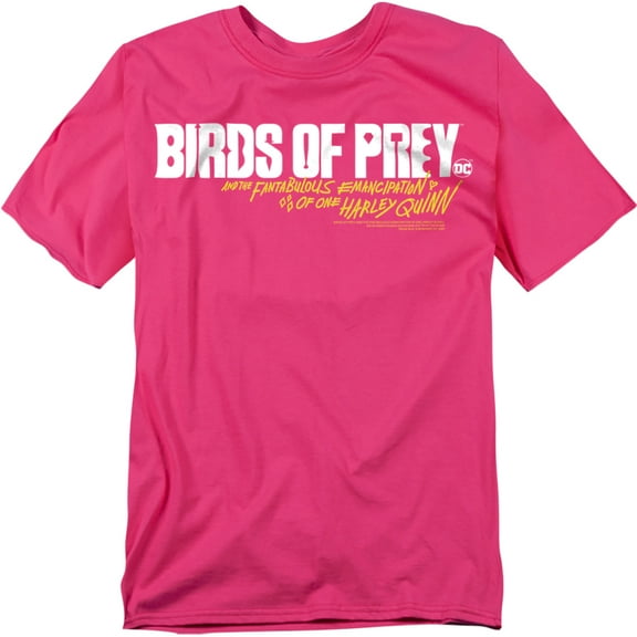 Birds of Prey T-Shirt Horizontal Logo Unisex Graphic Tee For Men & Women Hot Pink