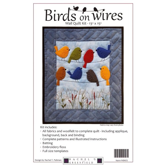 Birds On A Wire Wall Quilt Kit | Wall Quilt Hanging by Rachels of Greenfield | Crafts for Adults