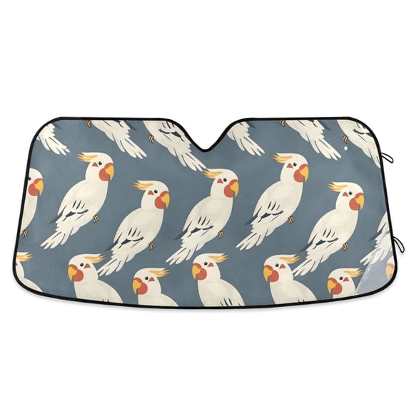 Birds Parrot Corella Car Windshield Sun Shade Foldable Car Front Window Visor Heat and UV Protection 57x31.5