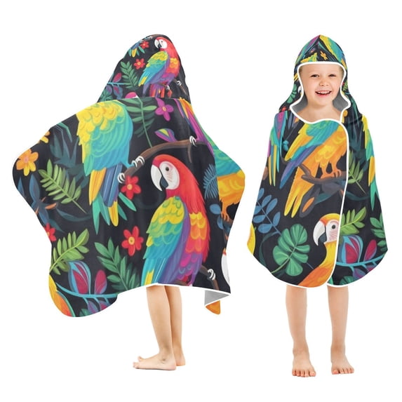 Birds Parrots Leaves Flowers Kid Bath Towels Bath Beach Towel Super Soft and Absorbent for Kid Girl Boy Babie Toddler Infant