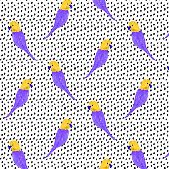 Birds Parrots and Dots Pattern Premium Roll Gift Wrap Wrapping Paper