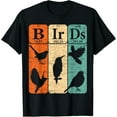 thumbnail image 1 of Birds Periodic Table Elements Birdwatching Ornithology T-ShirtMen and women, White Black T-shirt, size: Extra large S-4XL, 1 of 4