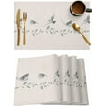 thumbnail image 1 of Birds Placemats Set of 6,Washable Woven Burlap Cloth Fabric Placemat for Square/Rectangle/Round/Oval Dining Table,Easy Clean Place Mats for Toddlers,Kids Forest Tree Branch Botanical Leaves Watercolor, 1 of 1